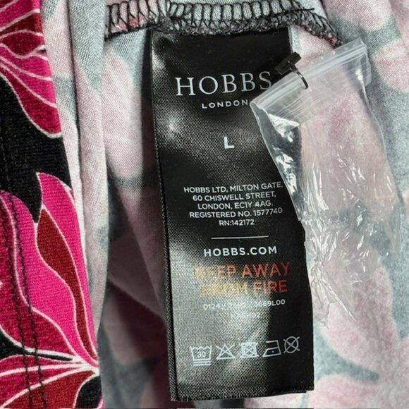 Hobbs of London Julia Floral Printed Top - Red/Pink/Black - L - Picture 11 of 12